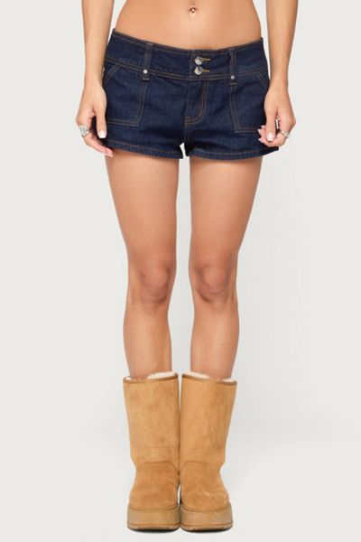 Edikted Keinan Low Rise Denim Shorts