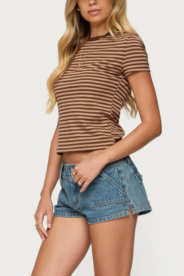 Edikted Keinan Low Rise Denim Shorts #1