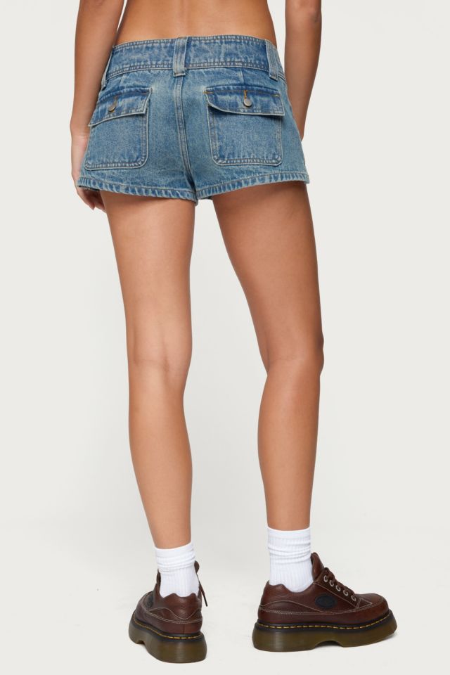 Edikted Keinan Low Rise Denim Shorts #3