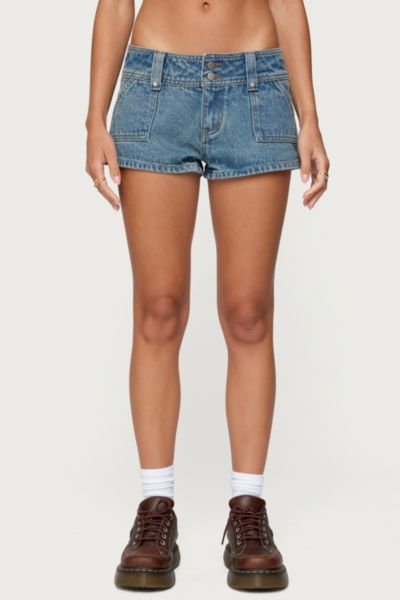 Edikted Keinan Low Rise Denim Shorts