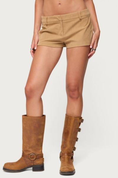 Edikted Kyler Corduroy Micro Shorts In Tan, Women's At Urban Outfitters In Brown