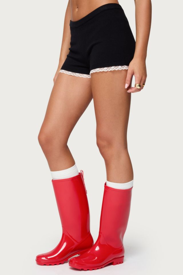 Edikted Sansa Lacey Knit Micro Shorts #2