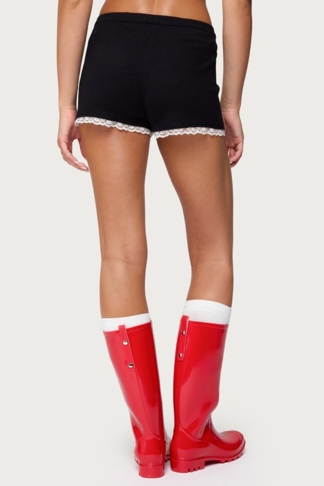 Edikted Sansa Lacey Knit Micro Shorts #3