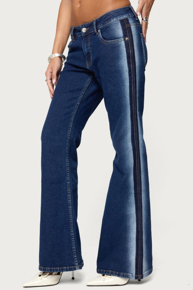 Edikted Airbrushed Low Rise Flared Jeans #2