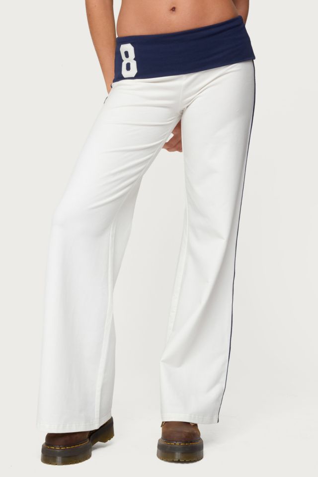 Edikted 8 Contrast Fold Over Wide Leg Pants #3