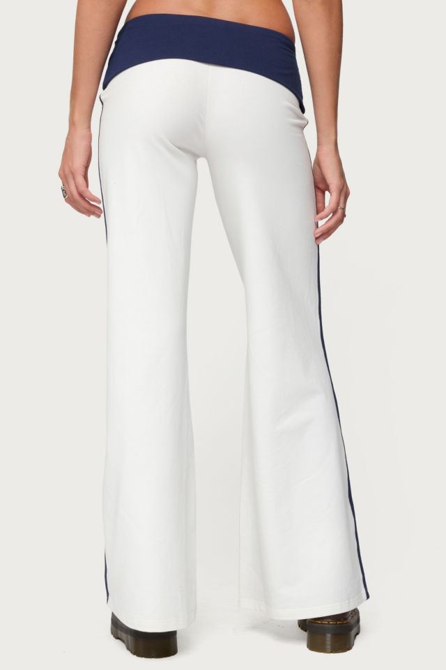 Edikted 8 Contrast Fold Over Wide Leg Pants #4