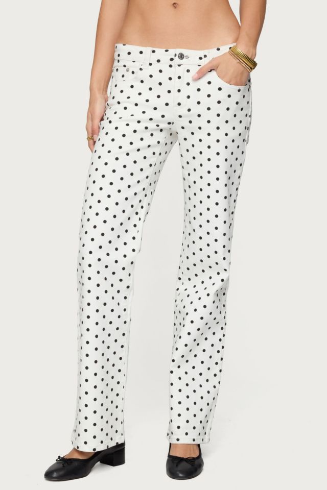 Edikted Romily Polka Dot Low Rise Jeans #3