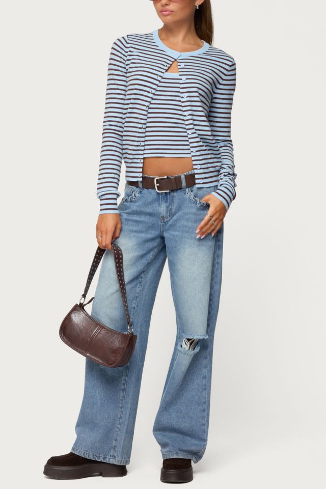 Edikted Dutton Distressed Low Rise Jeans #1