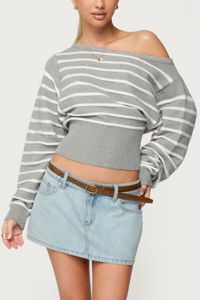 Edikted Mika Off Shoulder Oversized Sweater