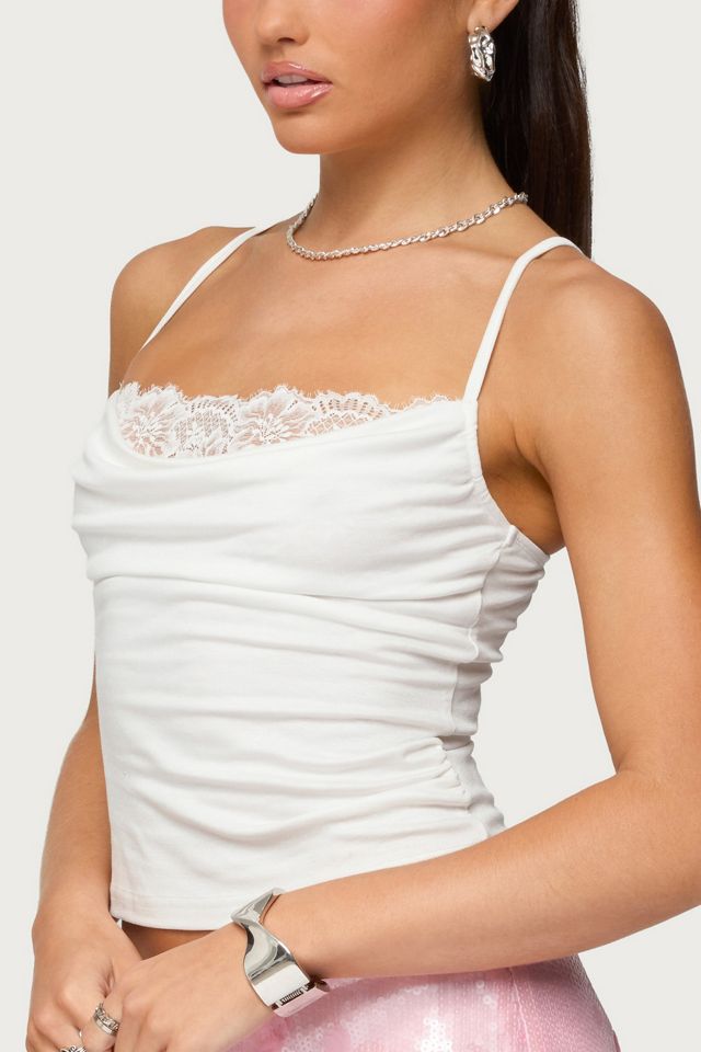 Edikted Bobbie Layered Lace Cowl Neck Top #2