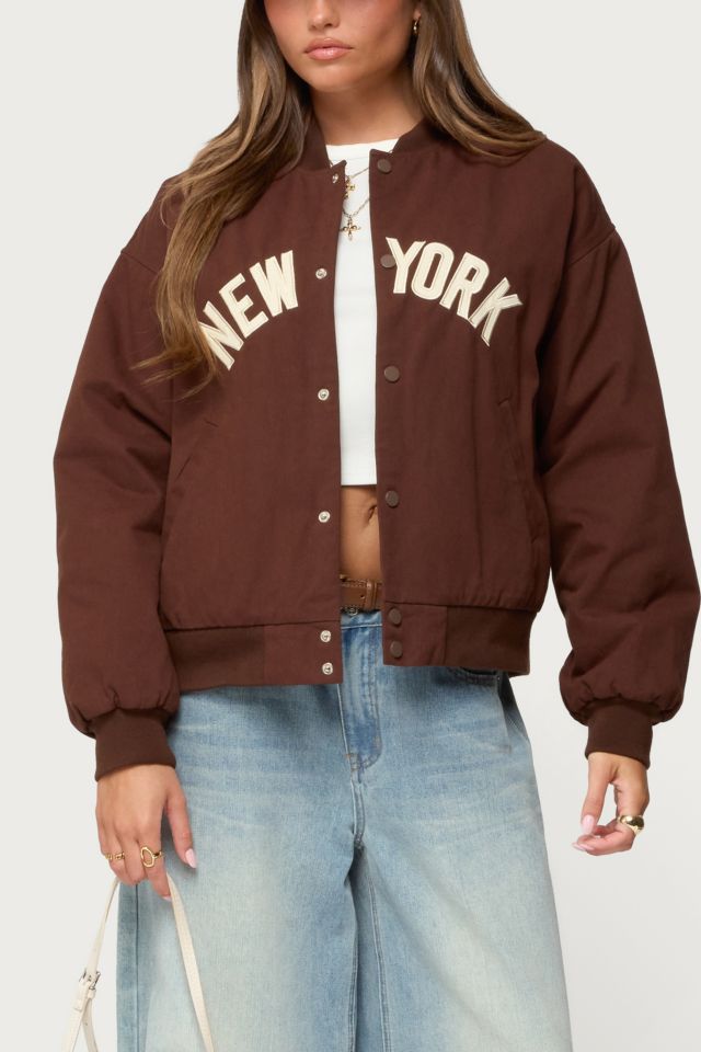 Edikted Big Apple Oversized Bomber Jacket #3