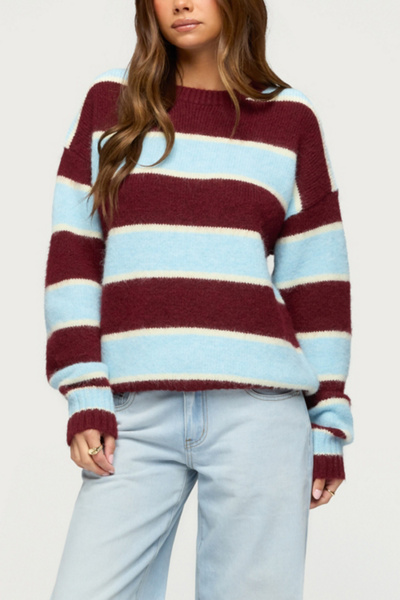 Edikted Conrad Striped Knit Sweater