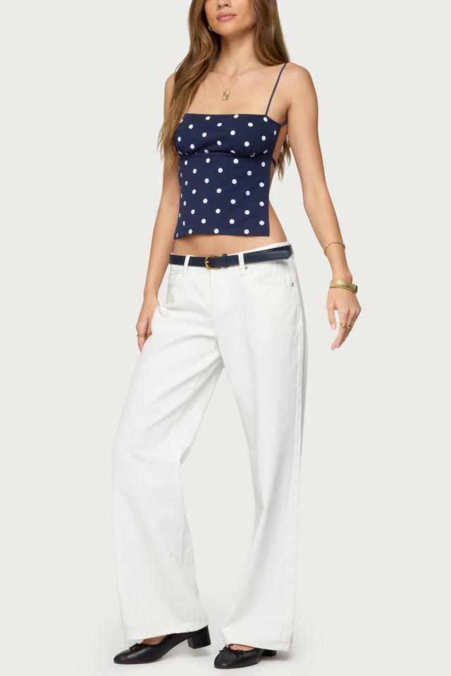 Edikted Jinx Polka Dot Open-Back Top #1