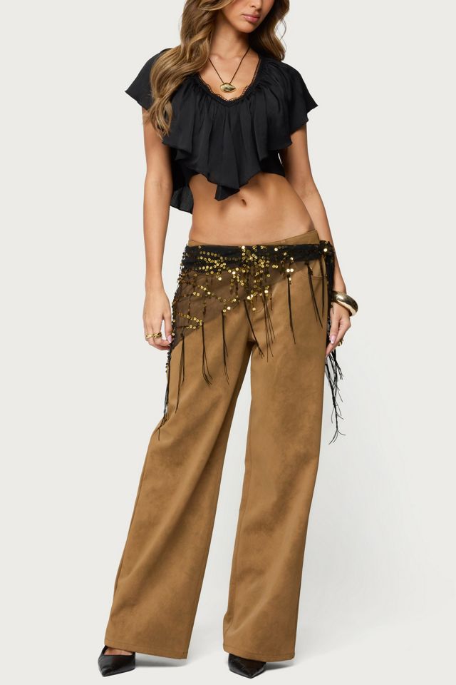 Edikted Deena Ruffled V Neck Top #1