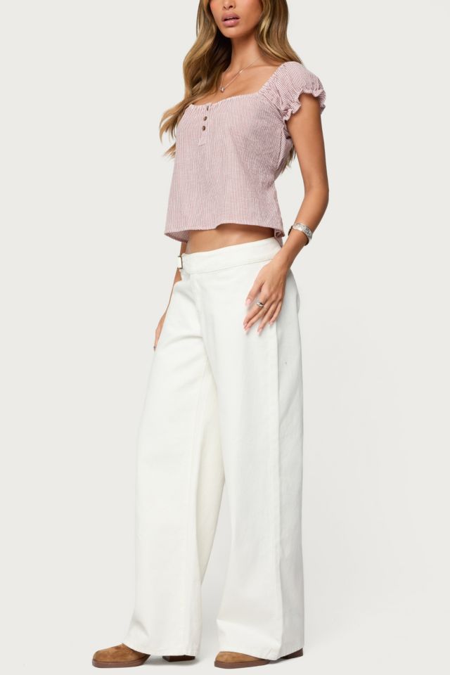 Edikted Rhory Pinstripe Babydoll Top #1
