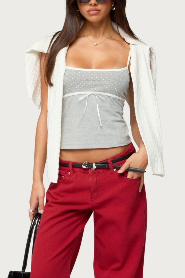 Edikted Rhoda Contrast Polka Dot Tank Top #3