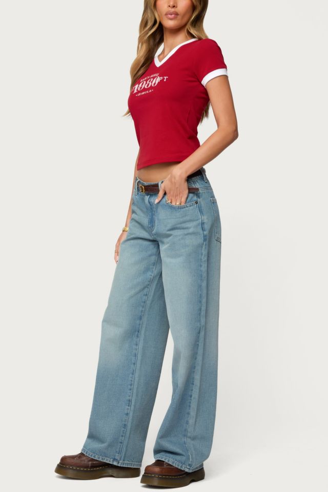 Edikted Santa Monica V Neck T Shirt #1