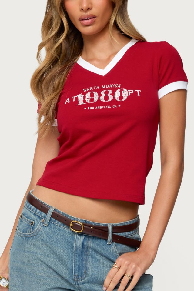 Edikted Santa Monica V Neck T Shirt #2