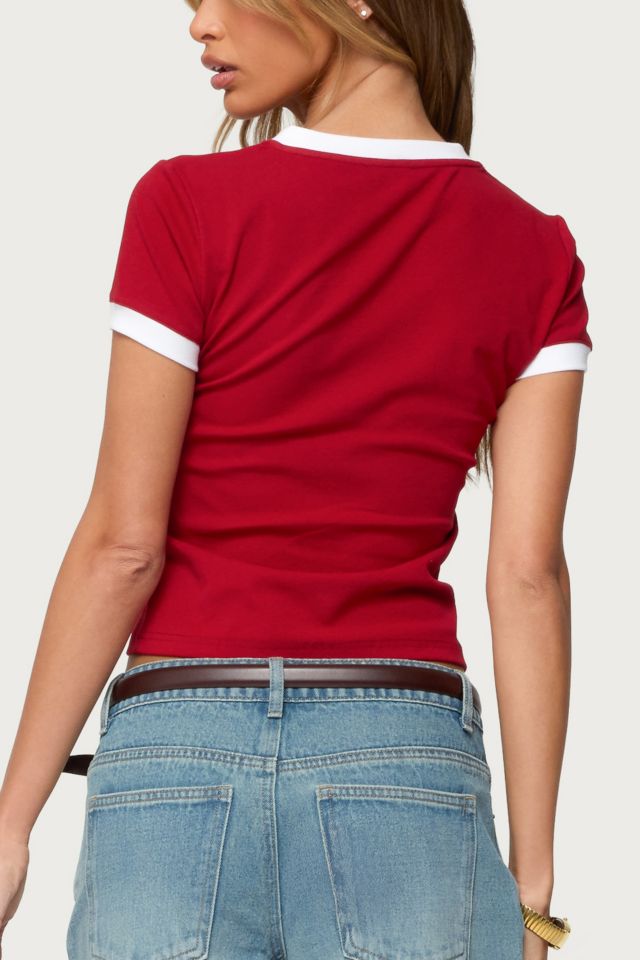 Edikted Santa Monica V Neck T Shirt #4