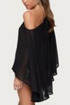 Edikted Sheer Chiffon Asymmetric Poncho