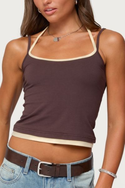 Edikted Roya Layered Camisole In Brown