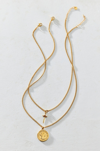 Urban Outfitters Fatale Waterproof Layering Necklace Set In Gold, Women's At  In Gold