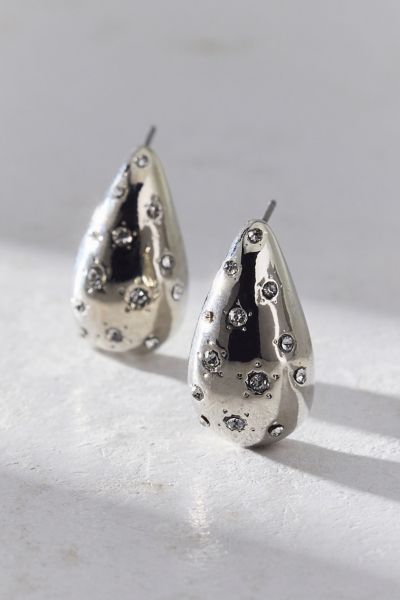 Urban Outfitters Carolina Stars Rhinestone Teardrop Earring In Silver, Women's At  In Silver