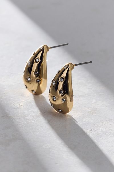Urban Outfitters Carolina Stars Rhinestone Teardrop Earring In Gold, Women's At  In Gold