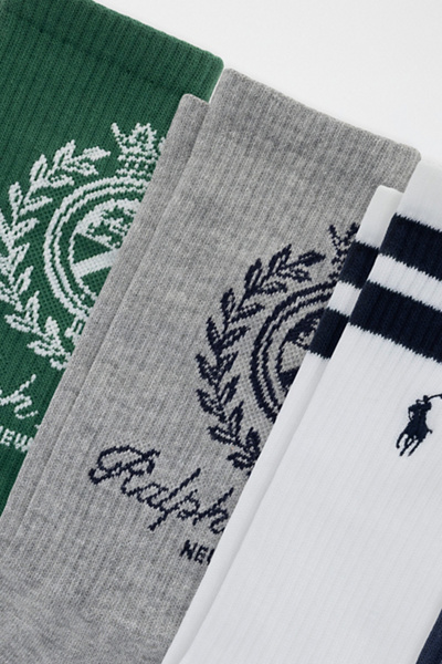 Polo Ralph Lauren Men's RL Crest Logo Crew Sock 6-Pack