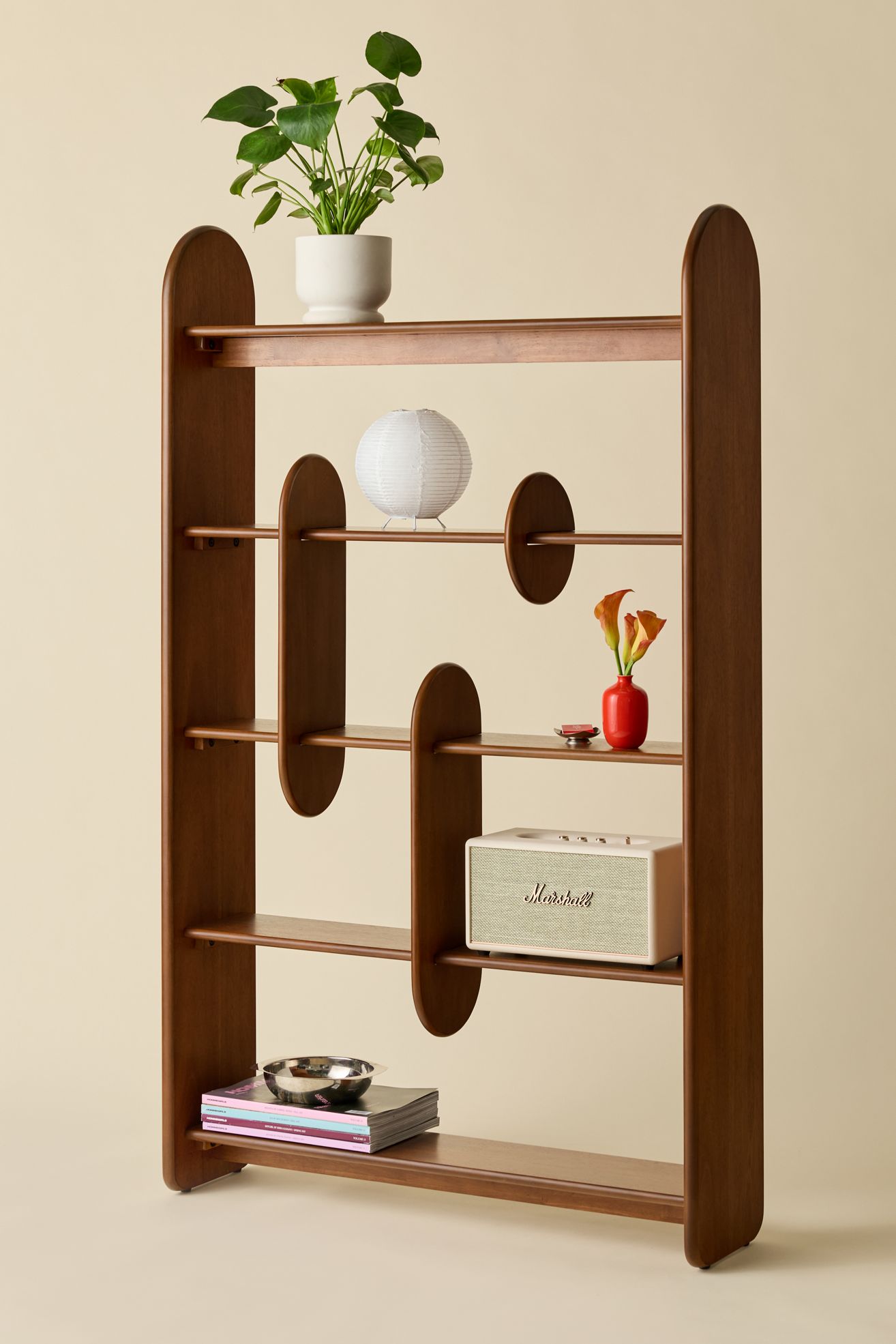 Callan 5-Tier Abstract Divider Bookshelf - Espresso, ONE SIZE