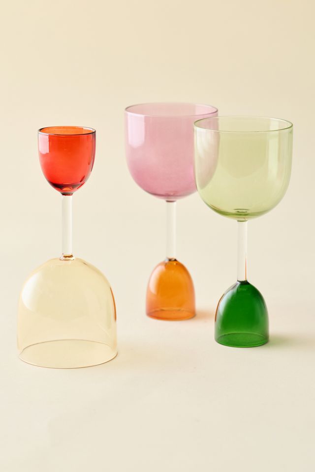Colorblock Dual-Ended Wine Glass - Set Of 2 #1