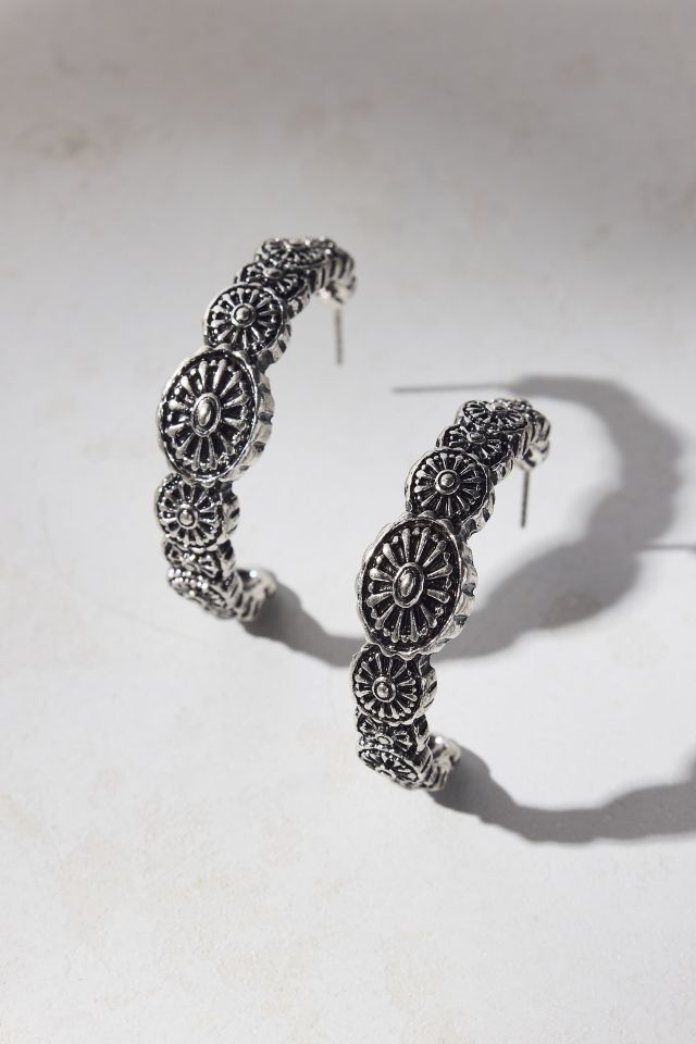 Under Your Spell Etched Hoop Earring #1