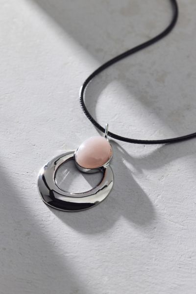 Urban Outfitters Moonlight Stone Inset Corded Necklace In Silver, Women's At  In Silver