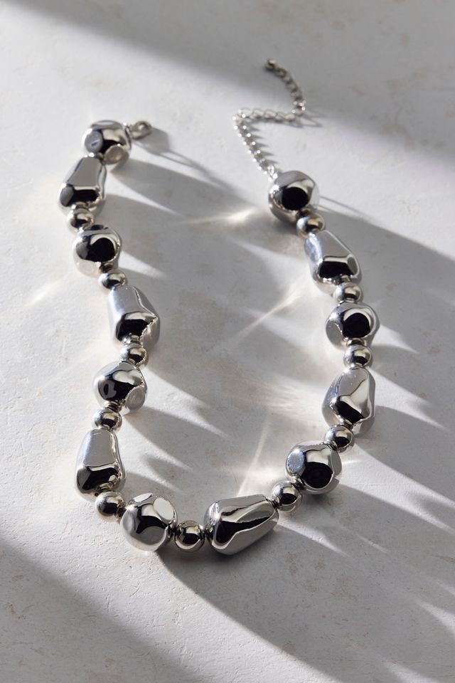 Mondays Metallic Bead Statement Choker Necklace #1