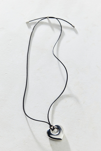 Urban Outfitters First Love Pendant Corded Pendant In Silver, Women's At