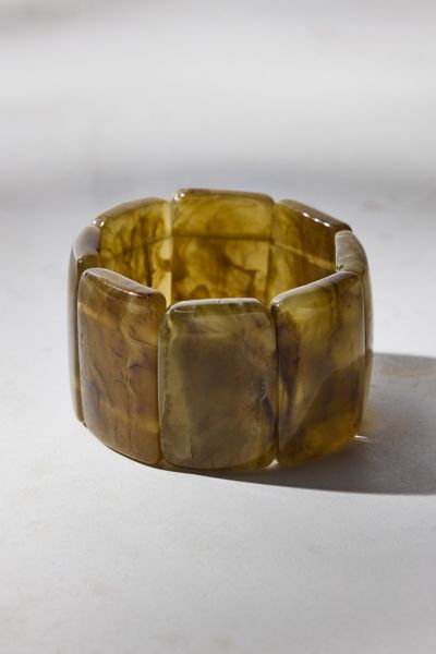 Stone Tile Stretch Bangle Bracelet