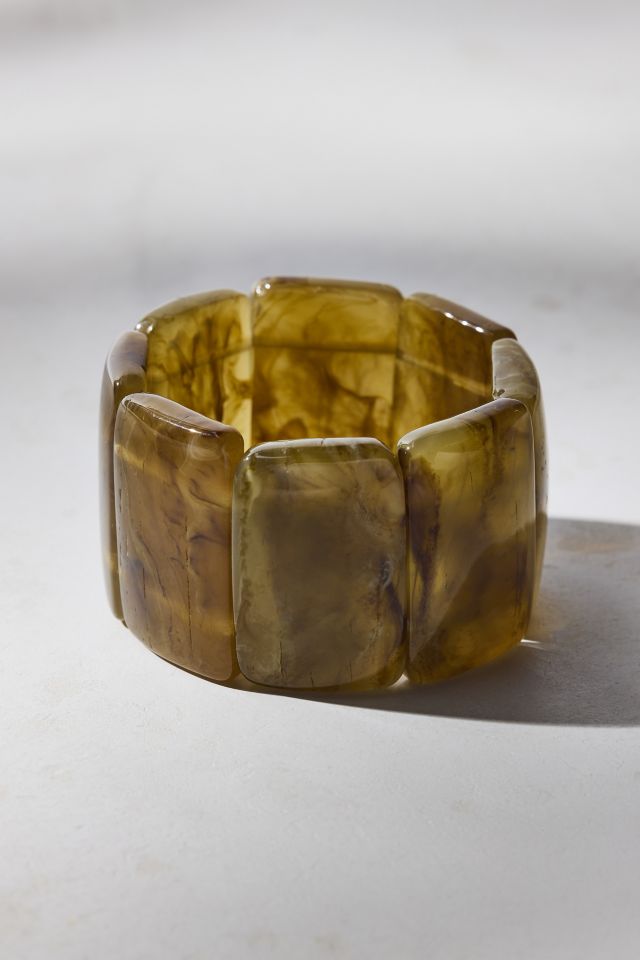 Stone Tile Stretch Bangle Bracelet #1
