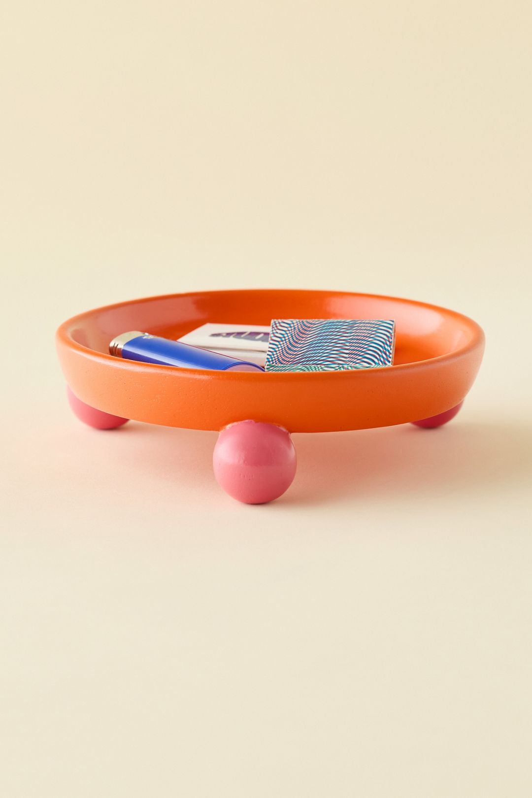 Raised Colorblock Mango Wood Catch-All Dish - Orange, ONE SIZE