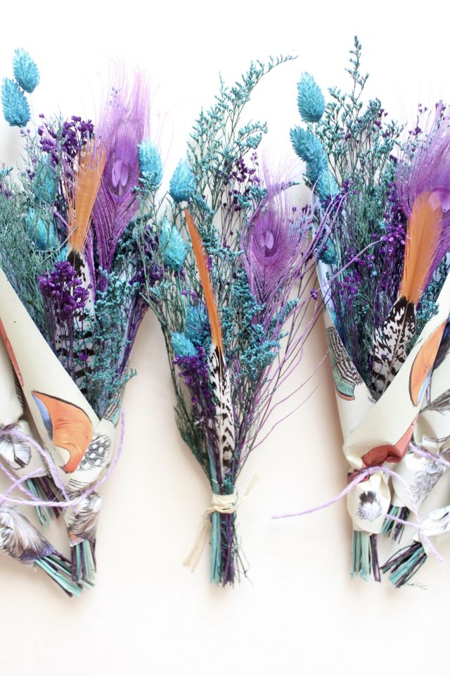 Roxanne’s Dried Flowers Birds Of A Feather Bouquet #1