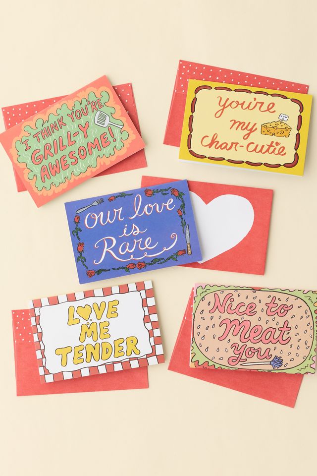 Meat Cute Pop-Up Greeting Card Set #1