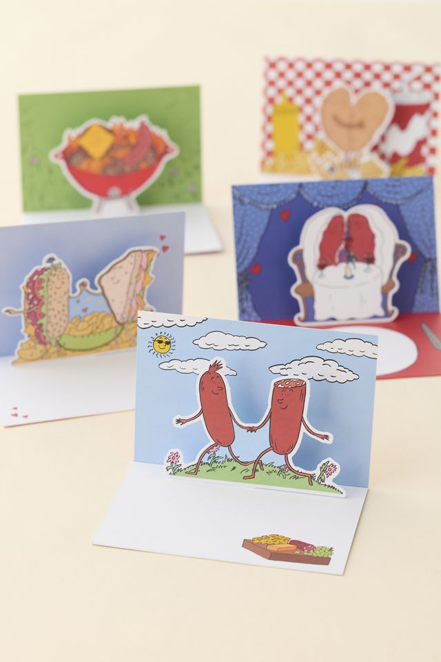 Meat Cute Pop-Up Greeting Card Set #2