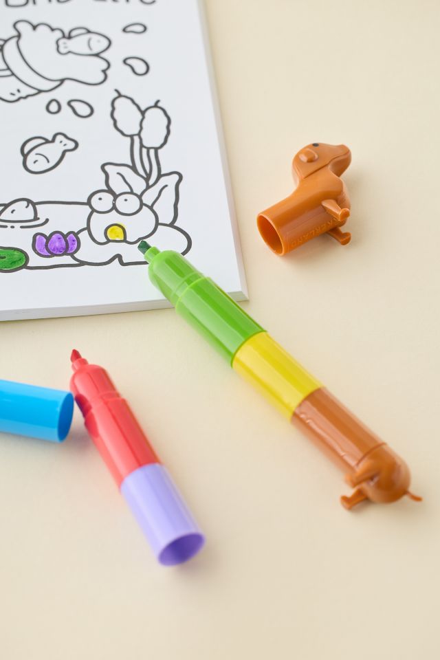 Rainbow Dachshund Dog Stackable Marker Set #1