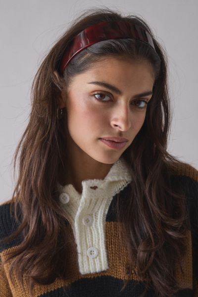 Urban Outfitters Smooth Acrylic Wide Headband In Dark Brown, Women's At