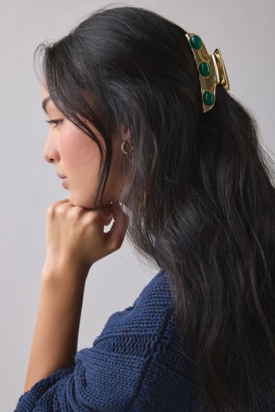 Jewels Rectangle Metal Claw Clip