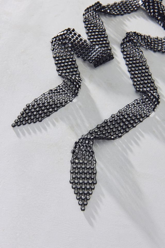 Party Girl Rhinestone Scarf Wrap Necklace #1