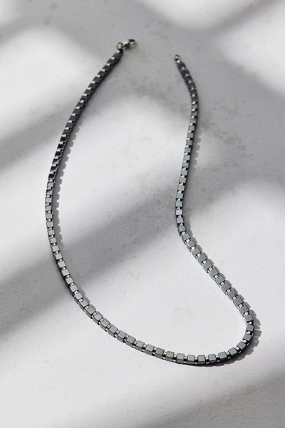 Urban Outfitters Shiloh Squared Metal Necklace In Silver, Men's At  In Metallic