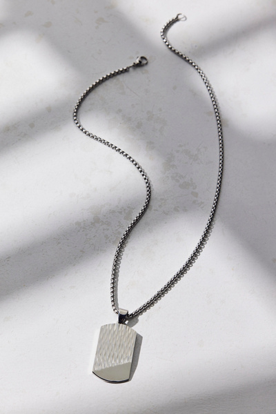 Urban Outfitters Tate Tag Pendant Necklace In Silver, Men's At  In Metallic