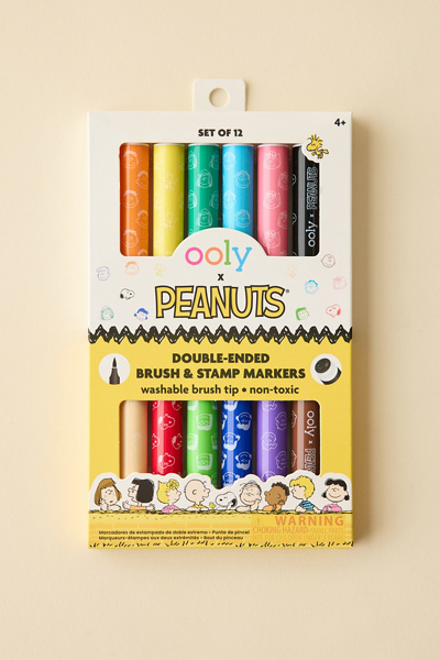 OOLY X Peanuts Double-Ended Brush & Stamp Marker Set