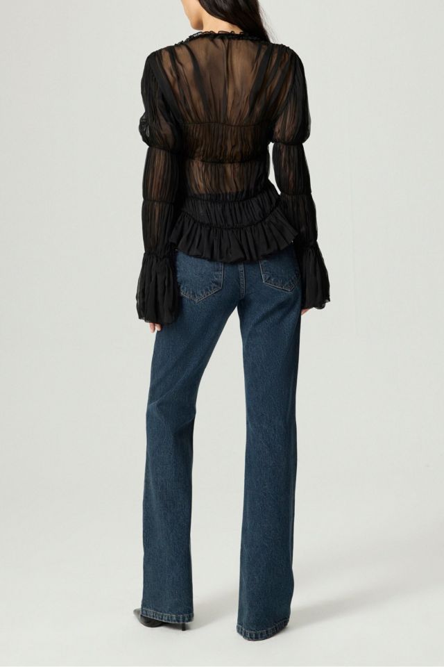 Nocturne Ruched Sheer Blouse #2
