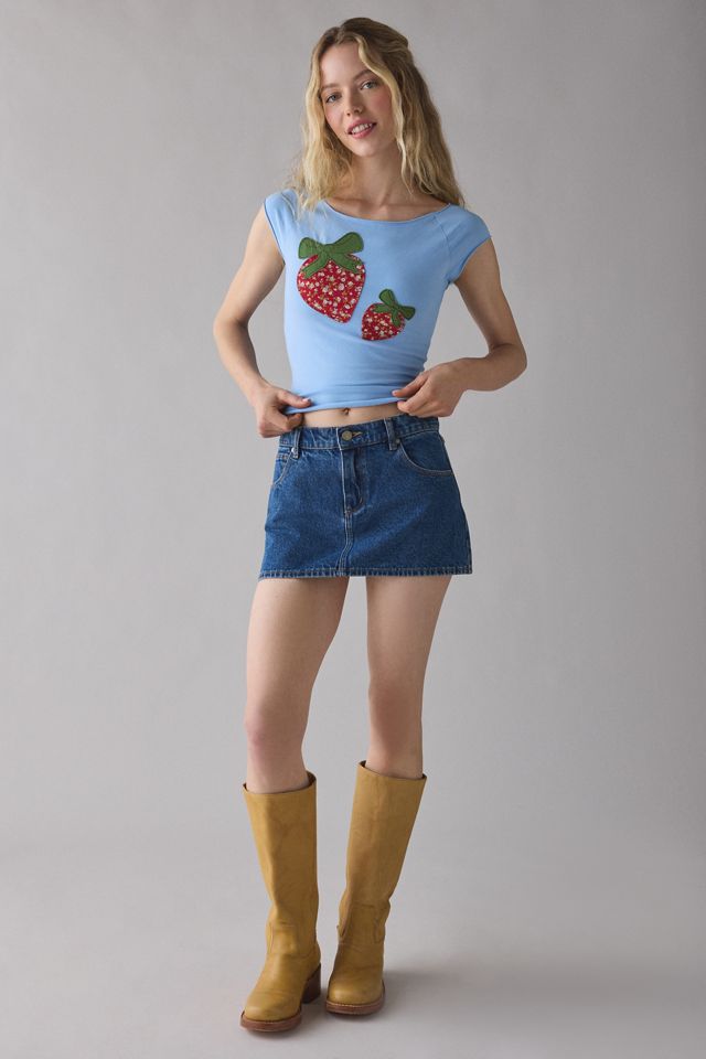 Out From Under Cotton Compression Boatneck Strawberry Graphic Tee #2
